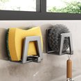 thumbnail image 4 of Soporte de esponja de acero al carbono, escurridor de fregadero autoadhesivo, estante de esponja de secado, almacenamiento de cocina, ganchos de pared, organizador, 1 ud., 4 of 5