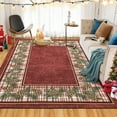 thumbnail image 3 of Haperlare 4'x6' Christmas Area Rug Xmas Bordered Carpet, Washable Rug with Non Slip TPR Backing Low Pile Non Shedding Floor Mats for Living Room Bedroom Home Decor, Red, 3 of 8