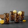 thumbnail image 3 of Thyme & Table 20 fl oz Brown Tortoise Drinking Glasses, Set of 4, 3 of 6