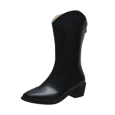 

fvwitlyh Ankle Boots for Women Boot 36 Toe Comfortable Boots Boots Cowboy Round Women s Boots Western Retro women s boots Boots Women Size 6