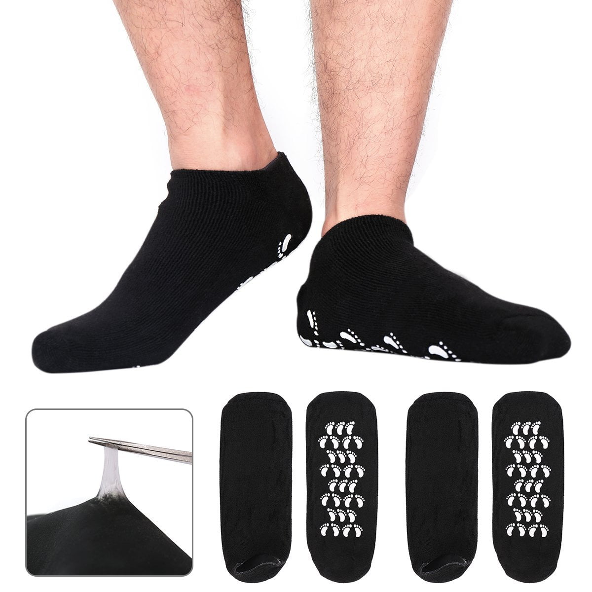 Codream Large Men's Moisturizing Gel Socks Men's Feet Care Ultimate Treatment for Dry Cracked