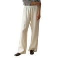 thumbnail image 2 of Yunliwuli Womens Pull On Pants Elastic Waistband Solid Color Wide Leg Loose Casual Comfy Trousers, 2 of 9