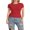 Red, variant on Michellecmm Women's Summer Casual Tops Short Sleeve Crewneck Solid Color Slim Fit Baby T-shirt