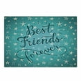 thumbnail image 1 of Saying Cutting Board, Best Friends Forever Message on Scribbled and Hatched Stars, Decorative Tempered Glass Cutting and Serving Board, Small Size, Pale Green Dark Teal, by Ambesonne, 1 of 1