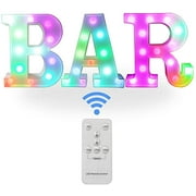 Remote Color Changing BAR Sign Decorative Led Illuminated Lights Marquee BAR Signs - Colorful Letters Lamps - Lighted Bar Decor