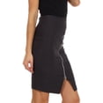 thumbnail image 4 of Above the Knee Zippered Tiered Sleek Stretch Pencil Skirt - Charcoal - XL, 4 of 4