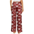 thumbnail image 4 of Xuniizn Pajamas Pants for Women, Plus Size Elastic Christmas Plaid Loungewear Pants, Holiday Cozy Casual Pajamas, 4 of 7