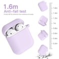 thumbnail image 2 of Airpod Case,Silicone Case Cover with Fur Ball Keychain Compatible with Apple Airpods 2/1, 2 of 7