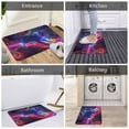 thumbnail image 5 of Gukieu Cosmic Cat Psychedelic Journey Print Dust-proof Floor Mats, Water-absorbent and Non-slip Flannel Door Mats 16x24in, Home Decoration Suitable for Kitchen, Bathroom, Garage, 5 of 7