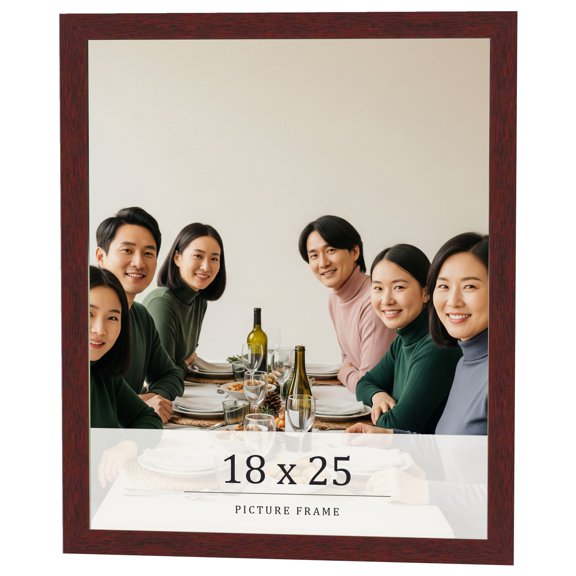 18x25 Frame Brown Solid Wood Picture Frame Width 0.75 Inches | Interior Frame Depth 0.5 Inches |