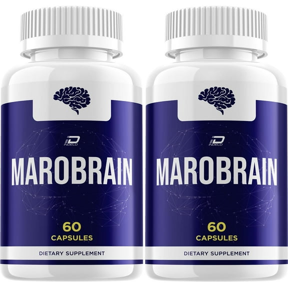 Marobrain Supplement Capsules – Maro Brain Natural Blend Memory Focus Pills, 2 Pack, 120 Capsules