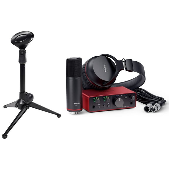 Focusrite Scarlett Solo Studio 4th Gen Recording Interface Mic Stand Pop Filter