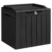 31 Gallon Outdoor Deck Box In Resin with Seat, Black