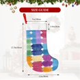thumbnail image 2 of Flannel Christmas Stocking 17.7×11×7in Soft And Light Touch Good Socks Splicing Design Can Be Used For Hanging Aliceblue Colorful Houndstooth Hand-Drawn Sketch_1, 2 of 8