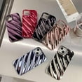 thumbnail image 5 of for iPhone Case,Luxury Water Ripple Pattern Curly Wave Frame Electroplate Bumper Camera Lens Protection Soft Shockproof Phone Case (Purple,iPhone 12 Pro), 5 of 6