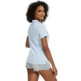 thumbnail image 2 of Tyhengta Women's Golf Polo Shirts Collared V Neck Short Sleeve UPF 50+ Quick Dry Tennis Shirt Dry Fit Moisture Wicking Light blue XXL, 2 of 7