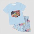 thumbnail image 4 of Toddler Girl Clothes for Independence Day Girls 4 Of July Outfit Set Print Short Sleeve T-Shirt and Shorts Set, 4 of 6