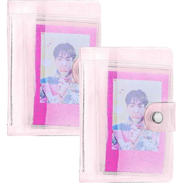 Paquete de 2 miniálbumes de fotos de 2 x 3 pulgadas, 36 bolsillos, portatarjetas de fotos Kpop portátil para una mano, compatible con cámaras Fujifilm Instax Mini/Polaroid Snap Touch/S