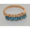 thumbnail image 6 of LBG British Made 14k Rose Gold Natural Blue Topaz Ladies Eternity Ring - 33 size options - Size 10, 6 of 8