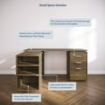 thumbnail image 4 of BELLEZE Trition L Shaped Computer Desk Home Office Corner Desk With Open Shelves And Drawers, Rustic Oak, 4 of 7