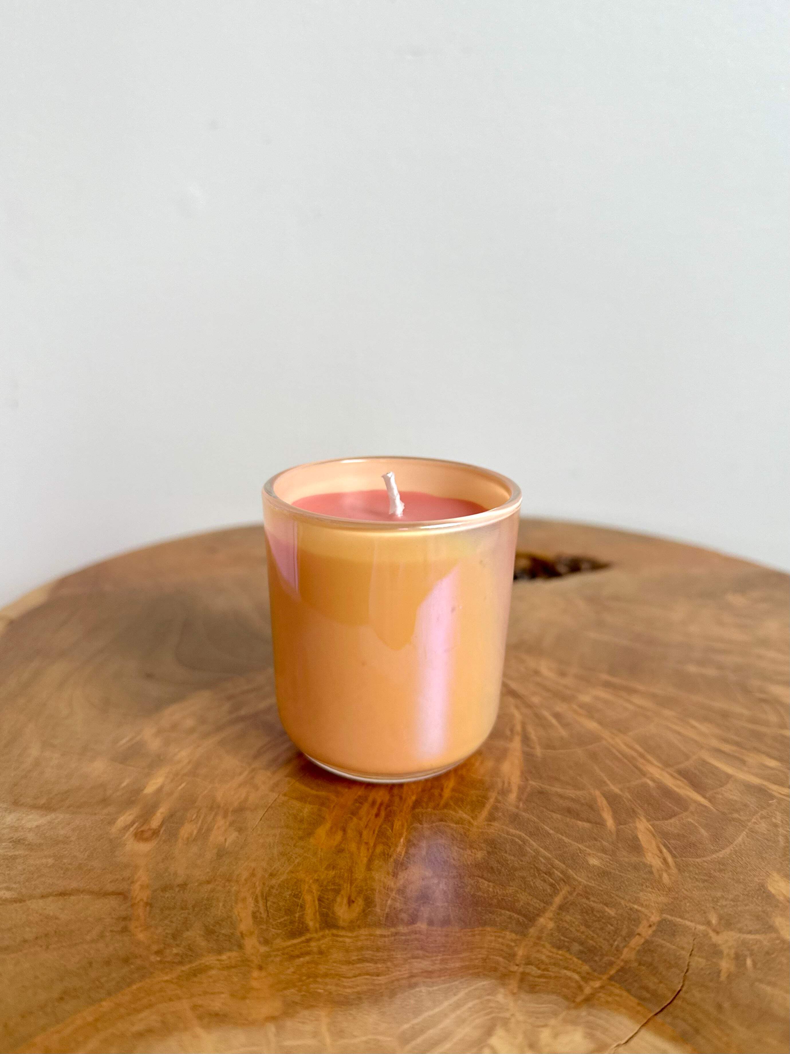 Candlestock Beeswax And Soy Wax Scented Iridescent Glass Jar Candles
