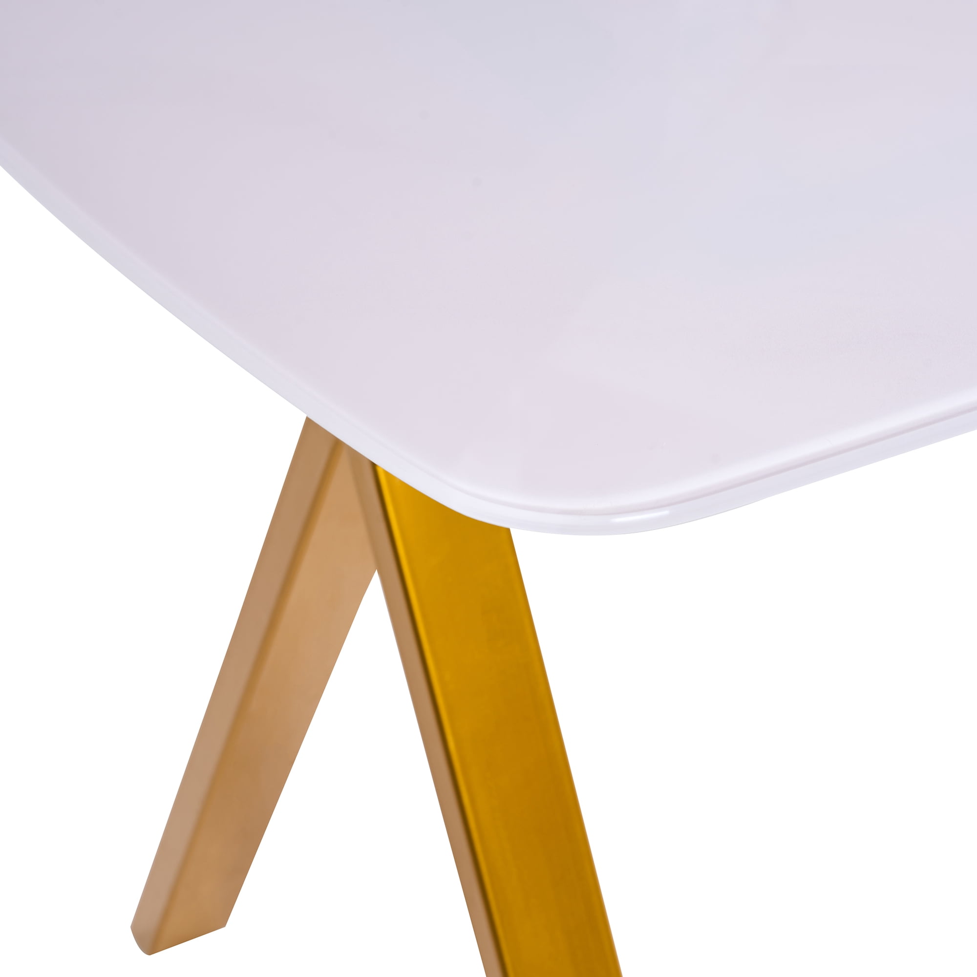 Mintazer 51" Modern Rectangular Dining Table with Marble Tempered Glass Top & Gold Metal Legs, Kitchen Table for 4-6 People, Gold & White