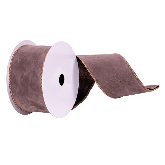 Vickerman Q214881 2.5 in. x 10 Yards Mocha Faux Suede Ribbon