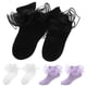 thumbnail image 1 of GOOHOCHY 3 pares de calcetines ligeros con ribete de encaje para niños, suaves y transpirables, de algodón blanco, para el tobillo, para niñas pequeñas, ropa de verano., 1 of 8