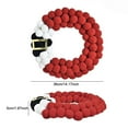 thumbnail image 3 of Christmas Pom Pom Wreath with Santa Belt - 14 Inch Red and White Plush Felt Holiday Door Decoration for Front Door, Window, Fireplace, Wall, Indoor Festive Party Decor, 3 of 8