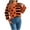Orange, variant on Womens Stars Print Sweaters Stripe Patchwork Crewneck Sweater Long Sleeve Loose Fit Pullover Top Fall Winter Fleece Warm Sweaters