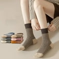 thumbnail image 6 of Womens Strip Ankle Socks Cute Athlete Ribbed Colorful Slouch Crew Cotton Casual Sock Size5-10.5, 6 of 7