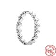 thumbnail image 1 of Anillos de plata de ley 100% 925 auténtica para mujer, corona, corazón, flor, ala, circonita transparente, brillante, Pantaro CZ, joyería de aniversario, 1 of 4