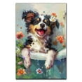 thumbnail image 3 of Funny Bathroom Wall Art CuteMiniature American Shepherd Dog Canvas Print Dog Bathtub Picture Humor Animal Artwork Painting for Restroom Bathroom, Framed Dog Wall Art, Christmas Gifts, 3 of 5