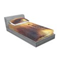 thumbnail image 2 of Ambesonne Modern Fitted Sheet & Pillow Sham Set, Woman Under the Rain, Twinxl, Pale Caramel Yellow, 2 of 2
