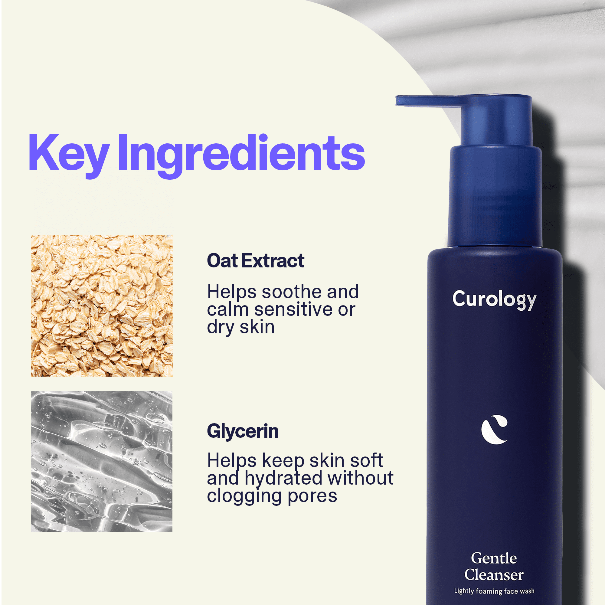 Curology Gentle Cleanser, Lightly Foaming Face Wash for All Curology Gentle Cleanser, Lightly Foaming Face Wash for All