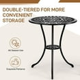 thumbnail image 5 of VINGLI 3 Pieces Patio Bistro Set, Rust-Resistant Cast Aluminum Outdoor Bistro Table and Chairs Set of 2, with Tulip Design and Umbrella Hole for Backyard, Garden, Balcony, 5 of 16