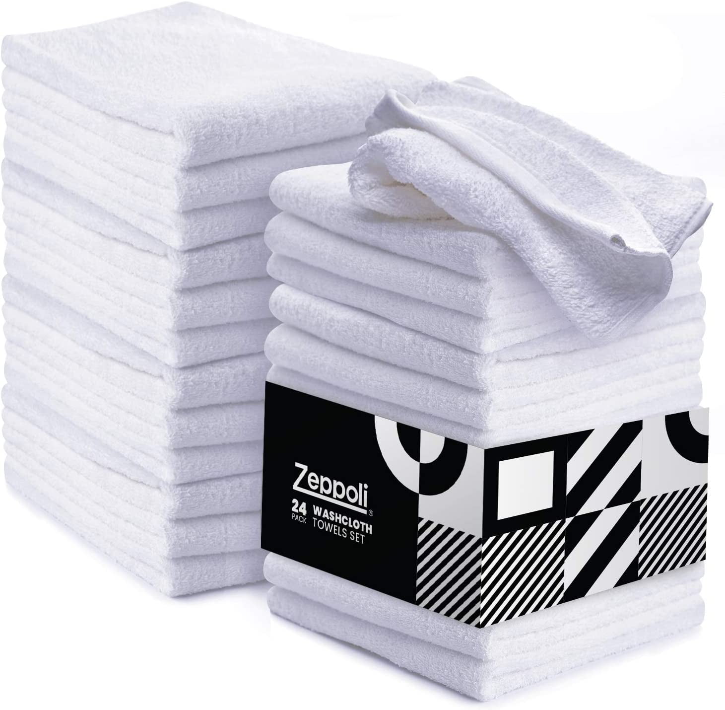 24 Pk Wash Cloth 12x12 Face/Gym/hotels & Households 100% Cotton 1 lb Quality. 