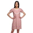 thumbnail image 1 of Moomaya Chemise de Nuit d'Allaitement à Col Rond pour Femmes, Imprimée, à Manches Courtes, 1 of 5