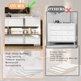 thumbnail image 5 of LUXOAK 54" High Gloss 6 Drawer Dresser, Modern Storage Chest for Bedroom, White, 5 of 9