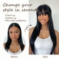 thumbnail image 6 of SPOKKI Pack of 4 Clip-In Bangs, Fake Bangs, Fringe Hair Clip in Fringe for Women (Light Brown, Dark Brown, Brown-Black, Black), 6 of 7