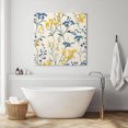 thumbnail image 3 of Yellow Blue Flowers Wall Art Painting on Canvas, Watercolor Botanical Floral Plants Canvas Art Home Prints Wall Art Framed Modern Artwork for Living Room Bedroom Wall Decor 16x16in, 3 of 9
