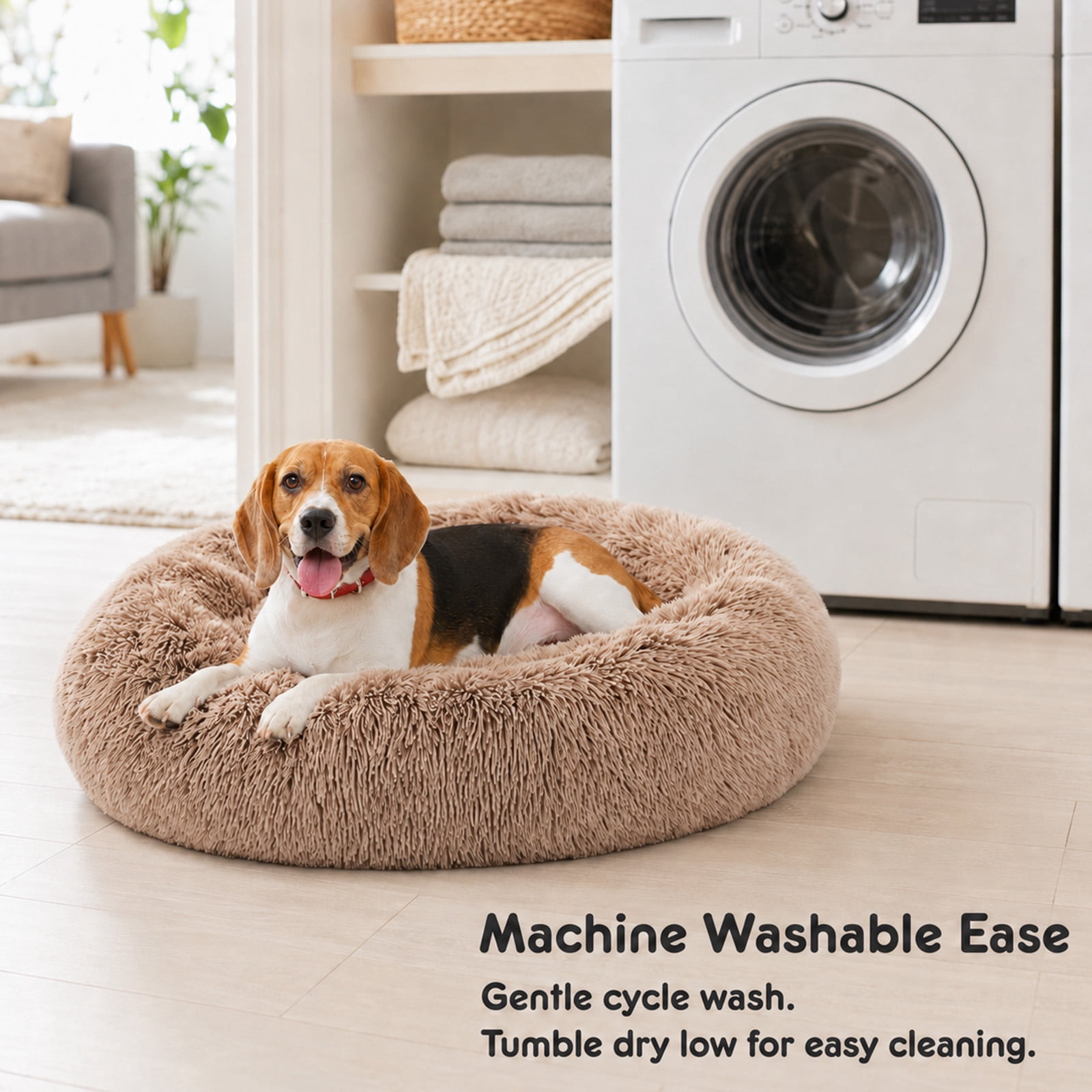 Alvantor 30''/36'' Dog Bed Comfortable Donut Cuddler Round Pet Beds Ultra Soft Washable Dog and Cat Cushion Bed, Fits up to 45 lbs/90 lbs Pets