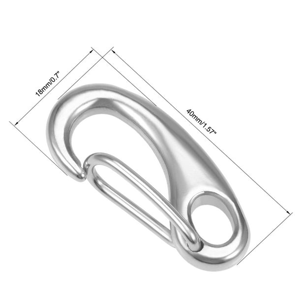 Carabiner Snap Hook,304 Stainless Steel Spring Snap Hook Clip 40mm