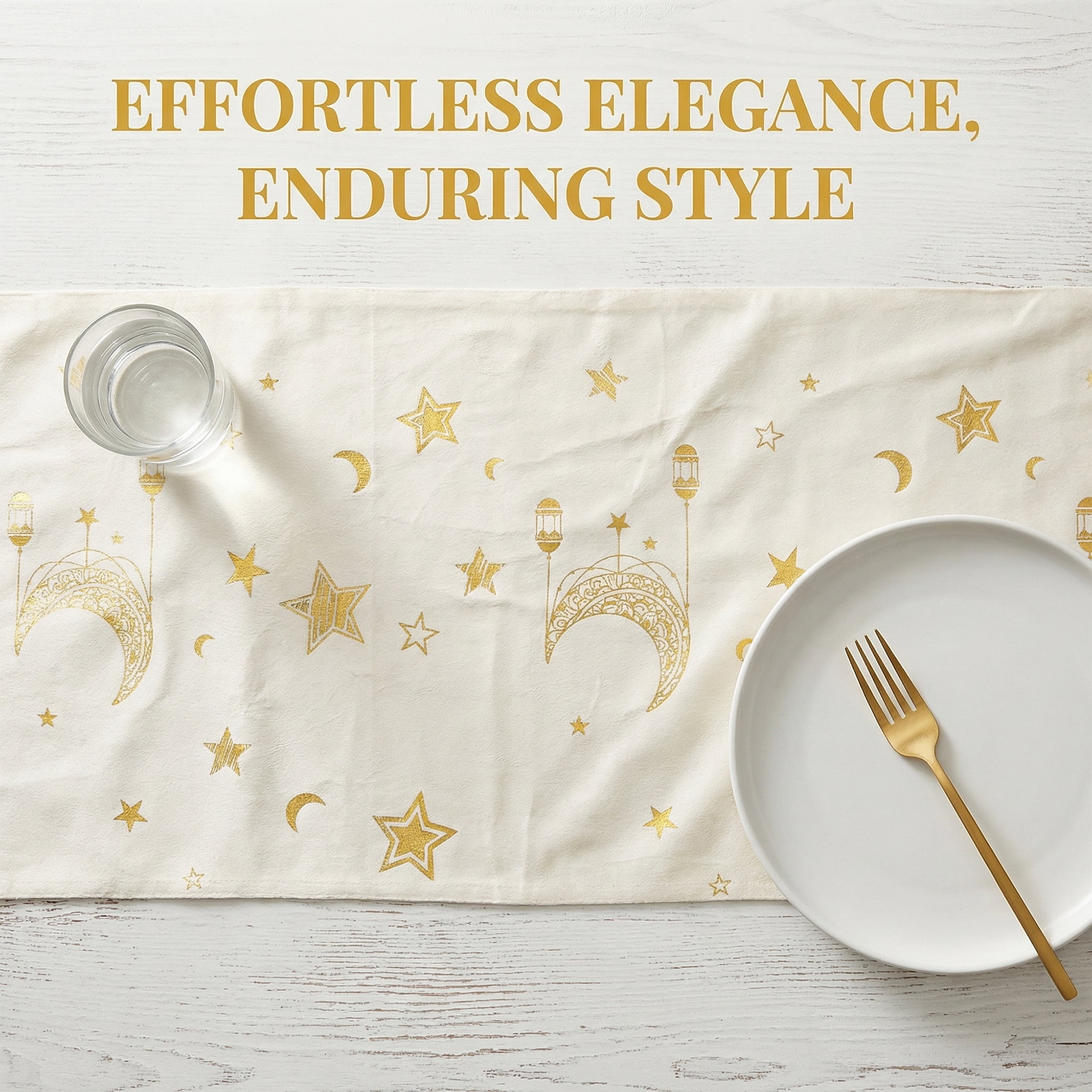 Unique Bargains Long Printed Polyester Table Runner for Decorations White 13"x63"