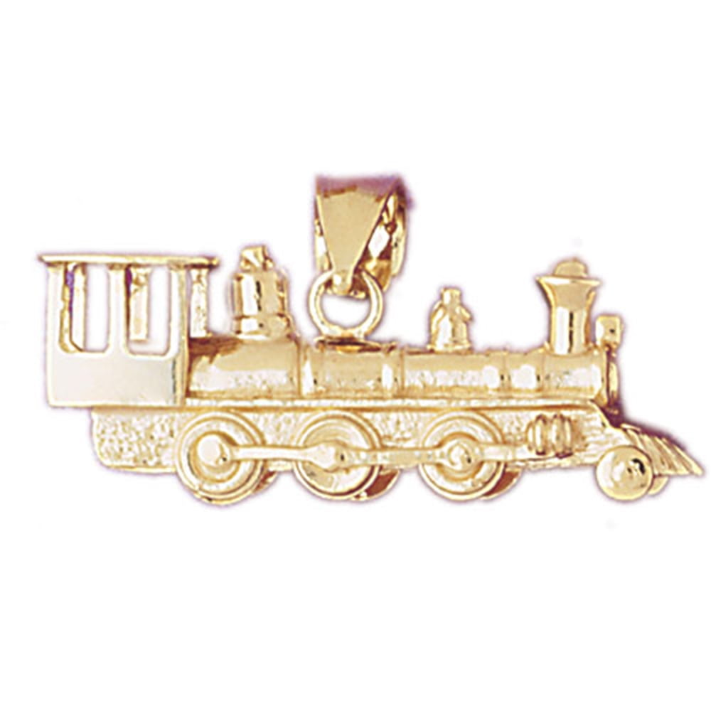 14K Rose Gold-plated 925 Silver Train Engine Locomotive Pendant with 18 Necklace Jewels Obsession Train Engine Locomotive Necklace 