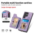 thumbnail image 6 of for Samsung Galaxy S22 Ultra 5G Phone Case Wallet with Card Holder,PU Leather Flip Folio Case,RFID Blocking Ring Holder Kickstand Wrist Strap Magnetic Protective Women Men Cover,Purple, 6 of 11