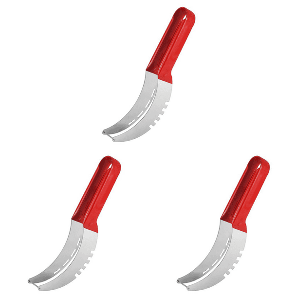 Cortador Frutas Inoxidable Con Antideslizante Divisor () Rojo