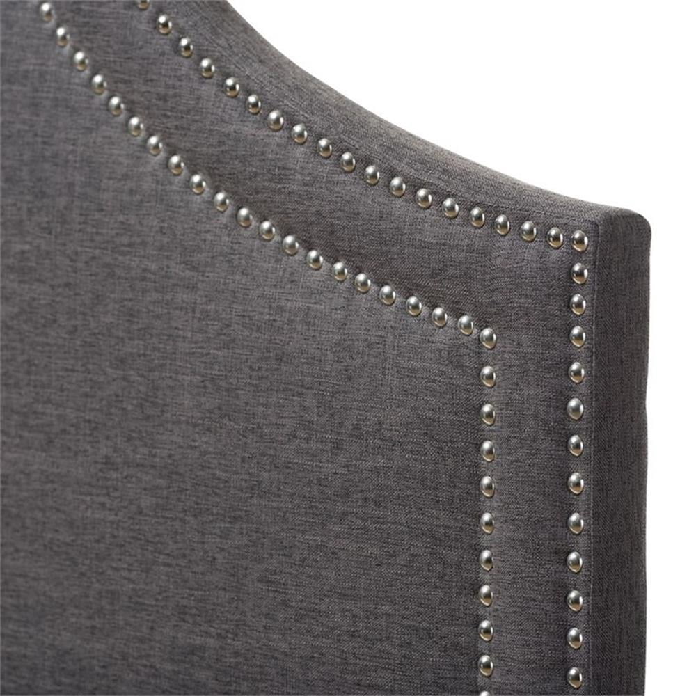 Bowery Hill Fabric Upholstered Queen Headboard with Wood Frame in Gray