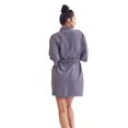 thumbnail image 3 of TowelSoft Women's Short Cotton Blend Waffle Kimono Gray Bathrobe (Small/Medium), 3 of 3