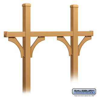 Deluxe Mailbox Post - Bridge Style for (5) Mailboxes - In-Ground Mounted - Brass